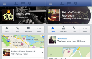 páginas de Facebook en dispositivos móviles