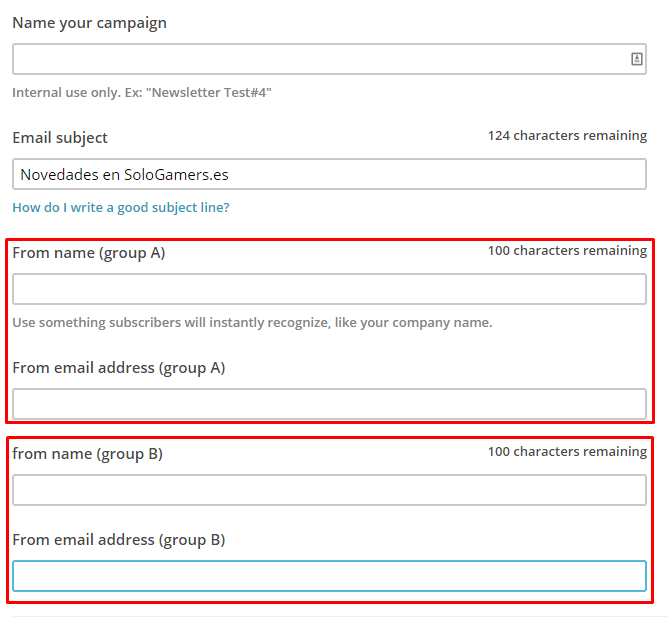 Crea tu primer test A/B con Mailchimp